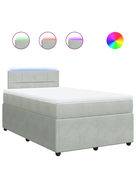 Box spring postel s matrací světle šedá 120x190 cm samet
