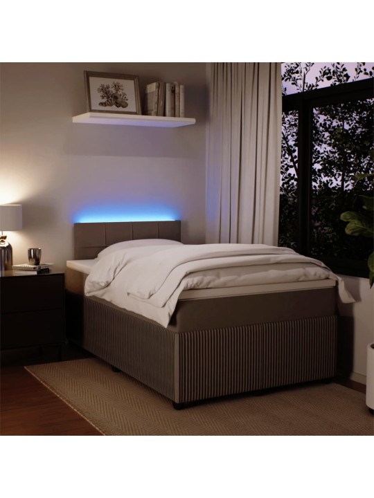 Box spring postel s matrací světle šedá 120x190 cm samet