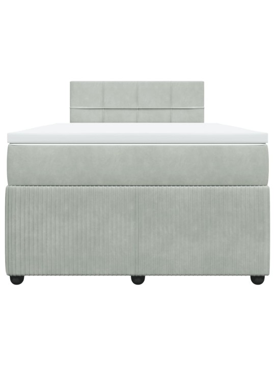 Box spring postel s matrací světle šedá 120x190 cm samet