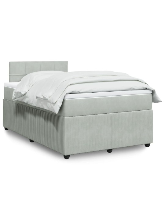 Box spring postel s matrací světle šedá 120x190 cm samet