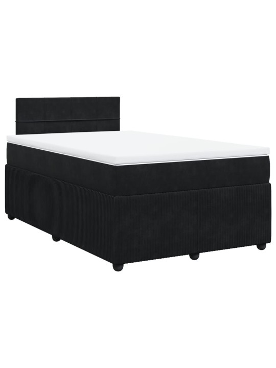 Box spring postel s matrací černá 120 x 190 cm samet