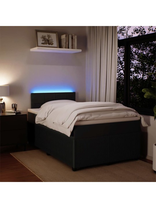 Box spring postel s matrací černá 120 x 190 cm samet