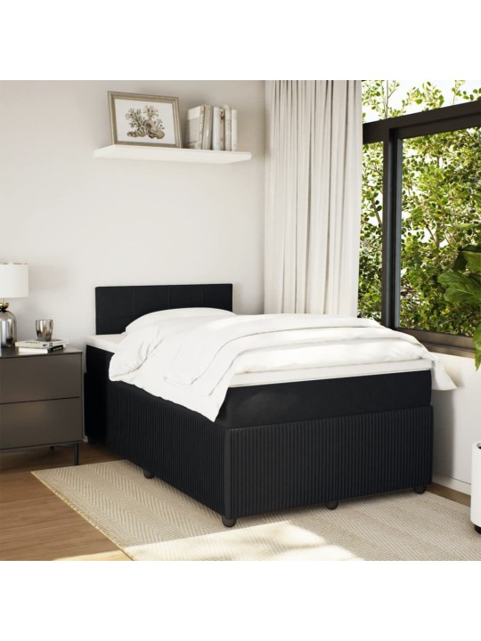Box spring postel s matrací černá 120 x 190 cm samet