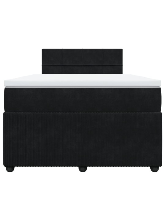 Box spring postel s matrací černá 120 x 190 cm samet