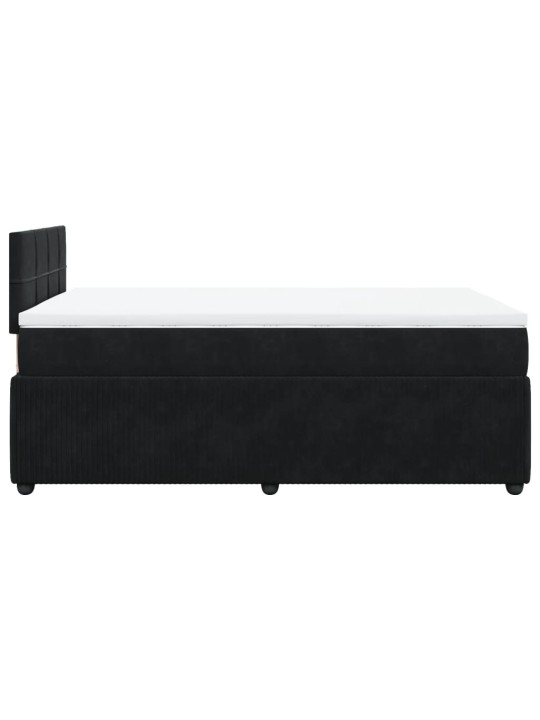 Box spring postel s matrací černá 120 x 190 cm samet