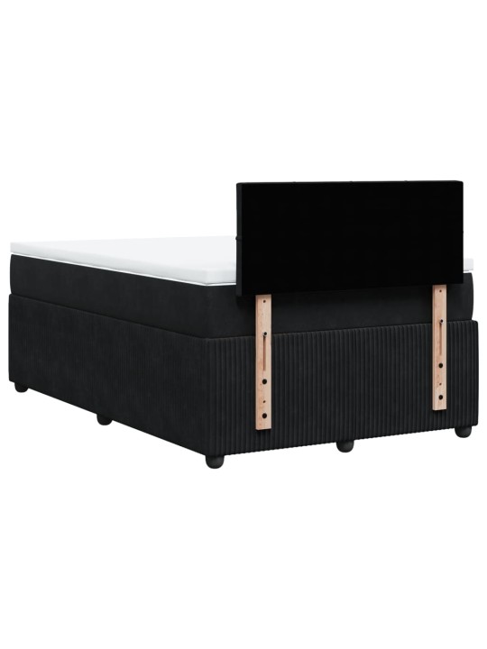 Box spring postel s matrací černá 120 x 190 cm samet