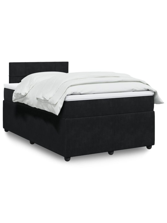Box spring postel s matrací černá 120 x 190 cm samet