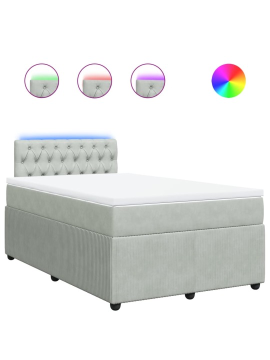 Box spring postel s matrací světle šedá 120x190 cm samet
