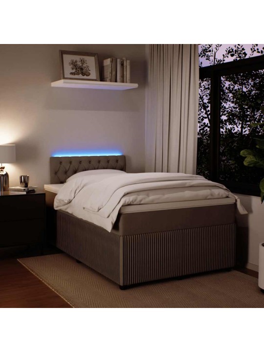 Box spring postel s matrací světle šedá 120x190 cm samet