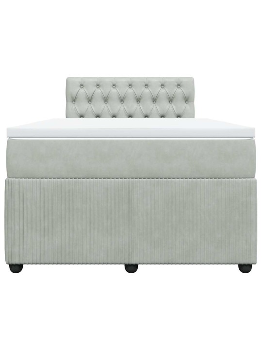 Box spring postel s matrací světle šedá 120x190 cm samet