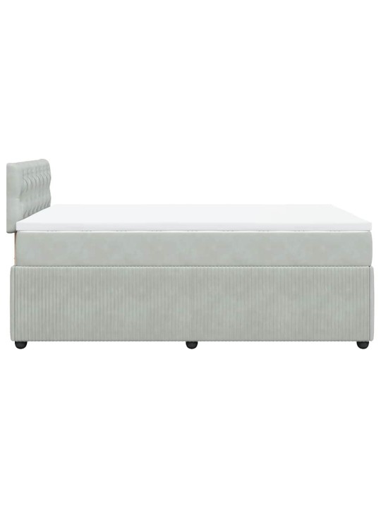 Box spring postel s matrací světle šedá 120x190 cm samet