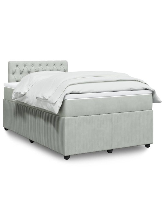 Box spring postel s matrací světle šedá 120x190 cm samet