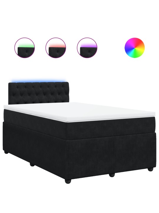 Box spring postel s matrací černá 120 x 190 cm samet