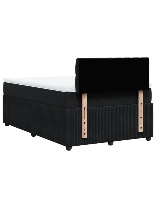 Box spring postel s matrací černá 120 x 190 cm samet