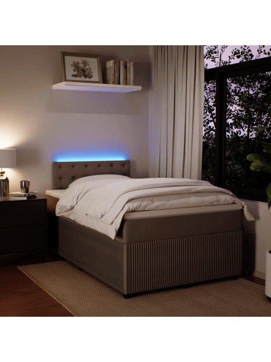 Box spring postel s matrací světle šedá 120x190 cm samet