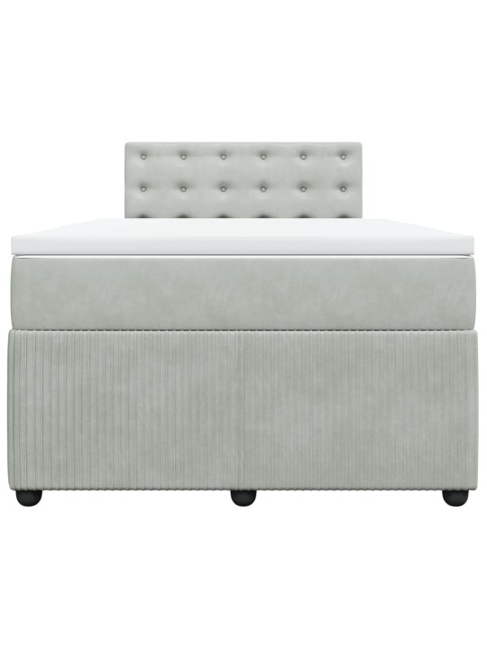 Box spring postel s matrací světle šedá 120x190 cm samet