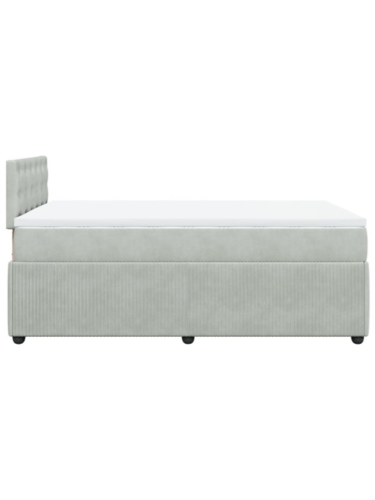 Box spring postel s matrací světle šedá 120x190 cm samet