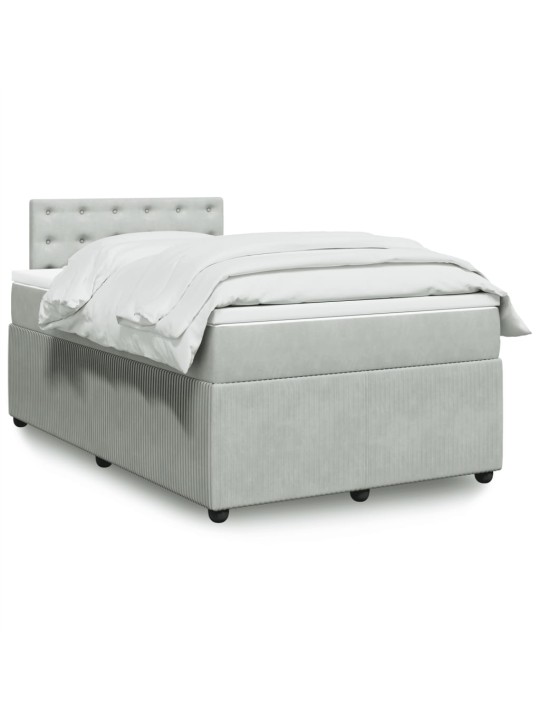 Box spring postel s matrací světle šedá 120x190 cm samet