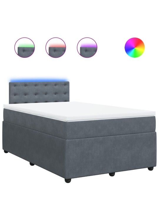 Box spring postel s matrací tmavě šedý 120x190 cm samet
