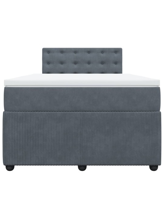 Box spring postel s matrací tmavě šedý 120x190 cm samet