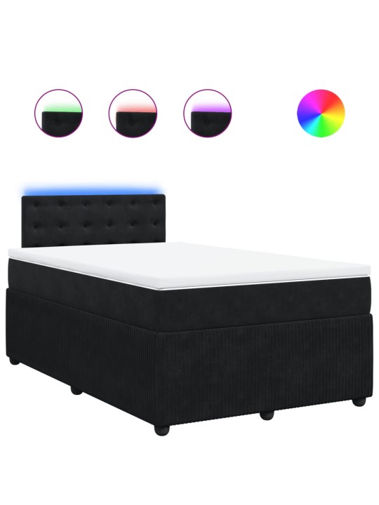 Box spring postel s matrací černá 120 x 190 cm samet