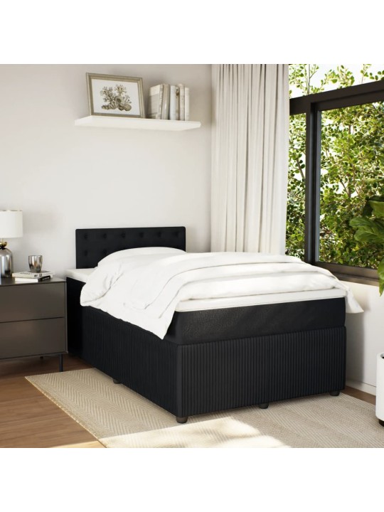 Box spring postel s matrací černá 120 x 190 cm samet