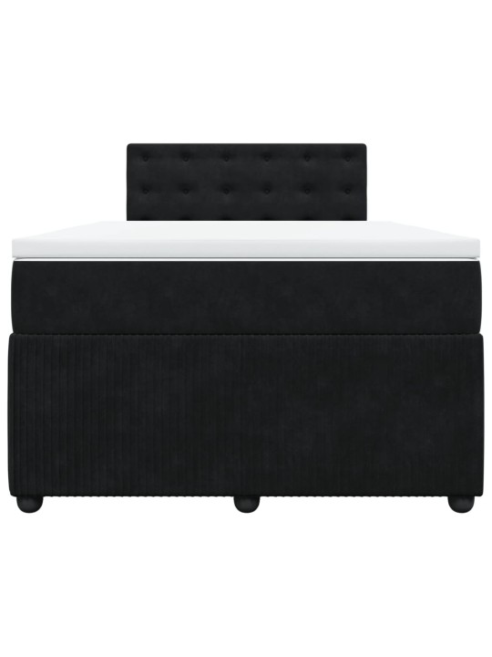 Box spring postel s matrací černá 120 x 190 cm samet