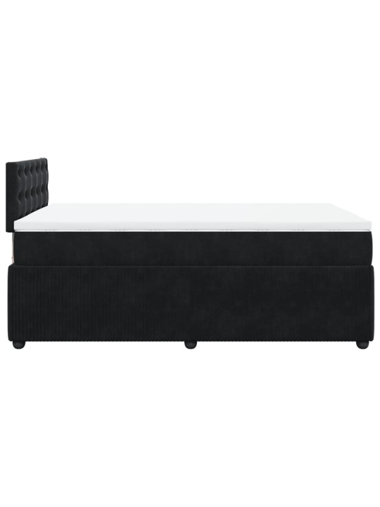 Box spring postel s matrací černá 120 x 190 cm samet
