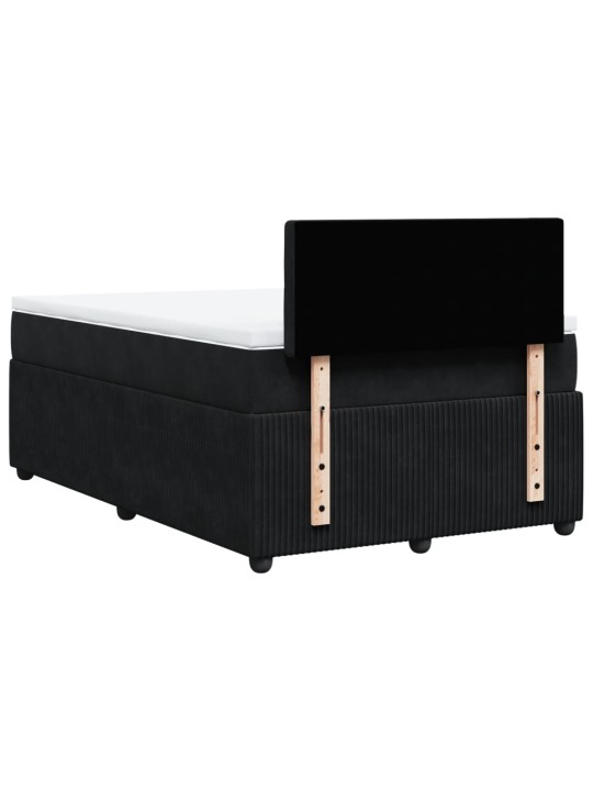 Box spring postel s matrací černá 120 x 190 cm samet