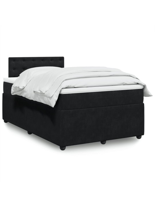 Box spring postel s matrací černá 120 x 190 cm samet