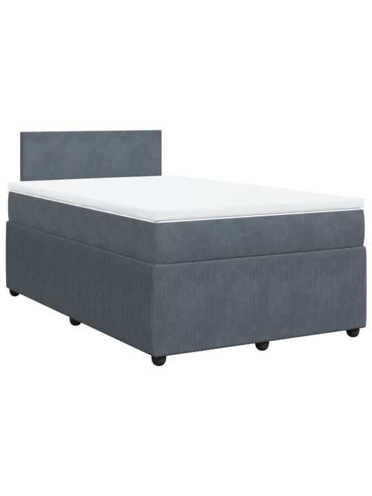Box spring postel s matrací tmavě šedá 120 x 200 cm samet