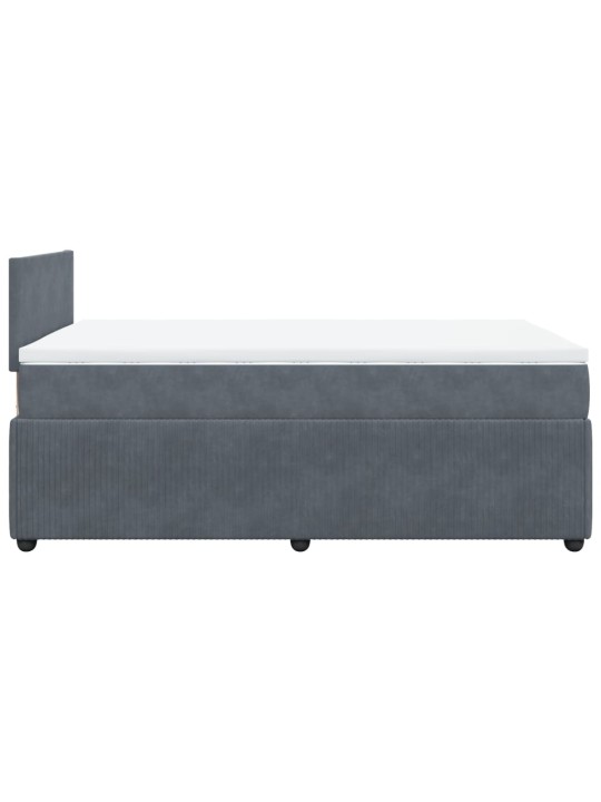 Box spring postel s matrací tmavě šedá 120 x 200 cm samet
