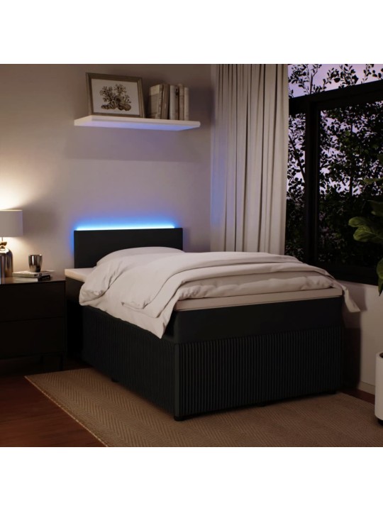 Box spring postel s matrací černá 120 x 200 cm samet