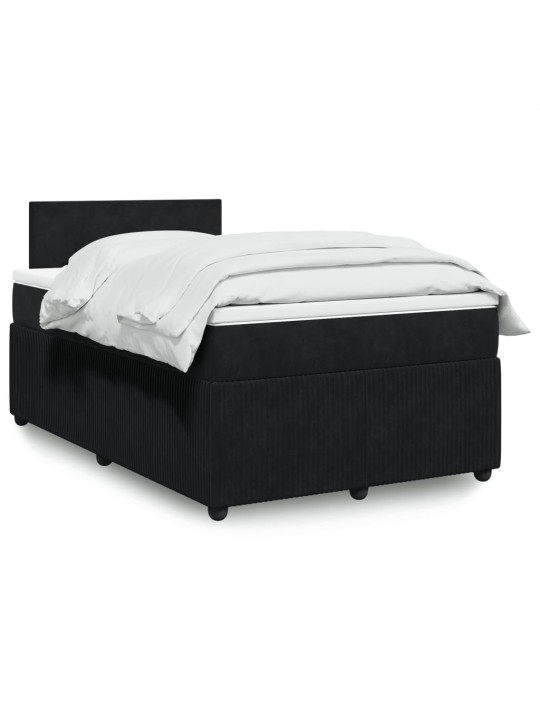 Box spring postel s matrací černá 120 x 200 cm samet