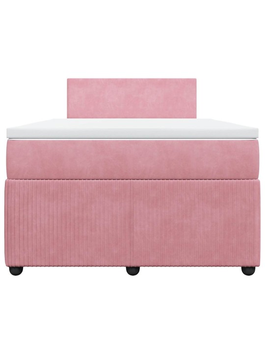 Box spring postel s matrací růžová 120 x 200 cm samet