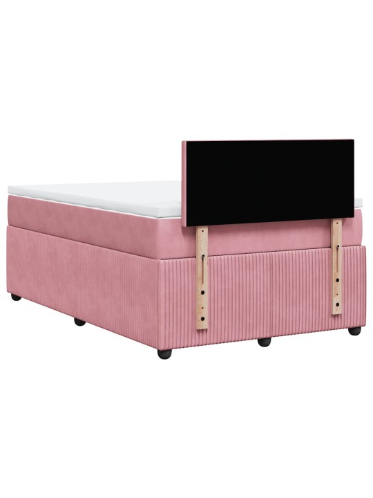 Box spring postel s matrací růžová 120 x 200 cm samet