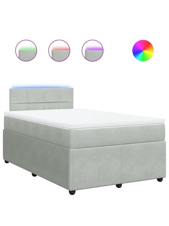 Box spring postel s matrací světle šedá 120 x 200 cm samet