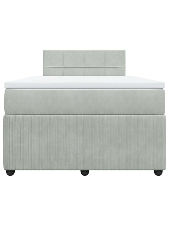 Box spring postel s matrací světle šedá 120 x 200 cm samet