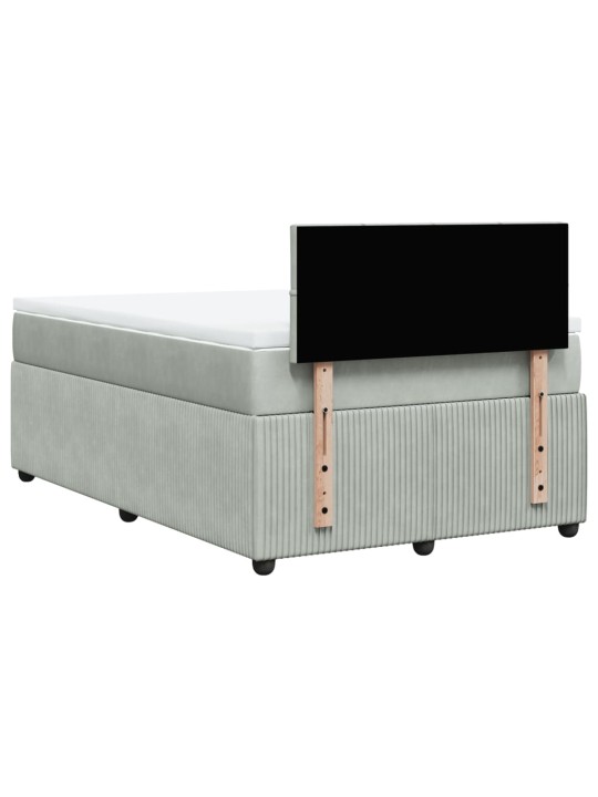 Box spring postel s matrací světle šedá 120 x 200 cm samet