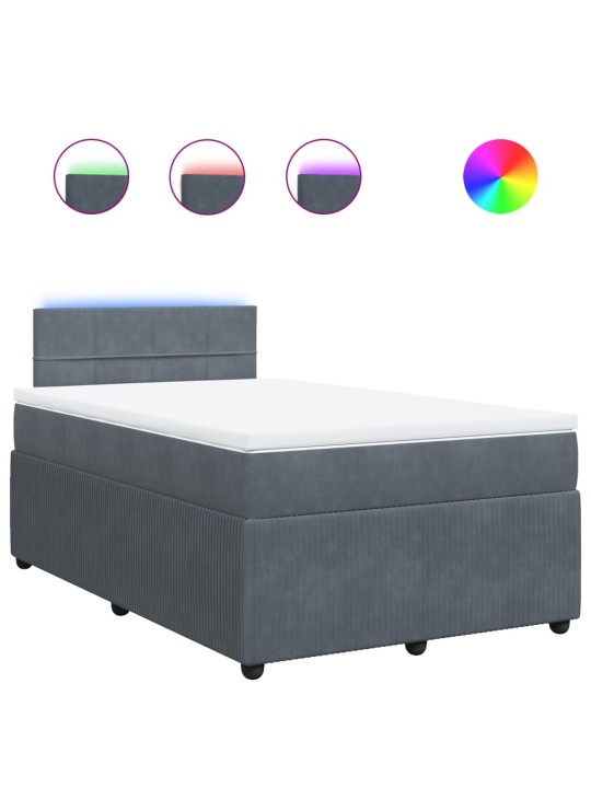 Box spring postel s matrací tmavě šedá 120 x 200 cm samet