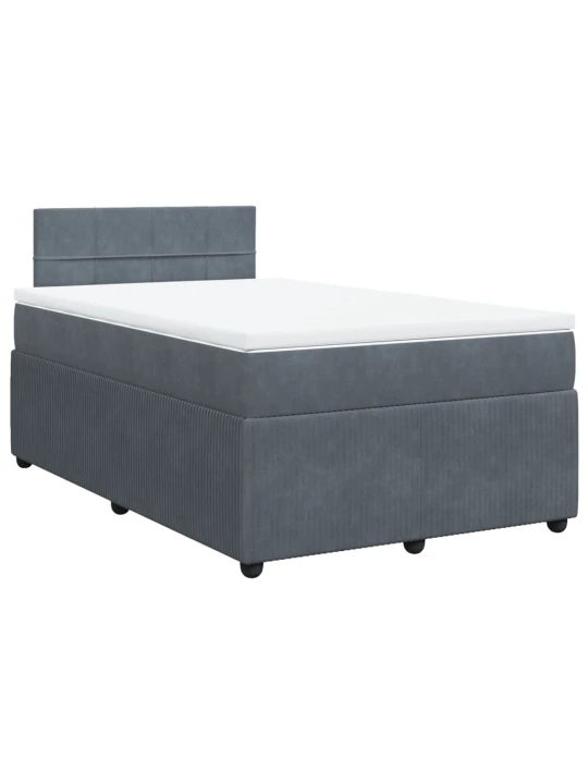 Box spring postel s matrací tmavě šedá 120 x 200 cm samet