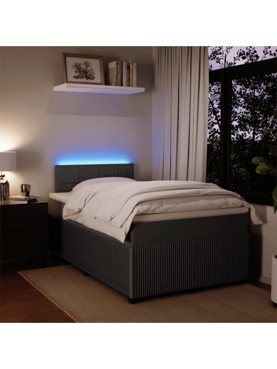 Box spring postel s matrací tmavě šedá 120 x 200 cm samet