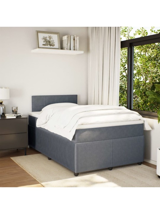 Box spring postel s matrací tmavě šedá 120 x 200 cm samet