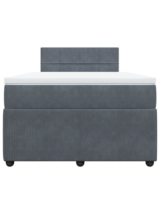Box spring postel s matrací tmavě šedá 120 x 200 cm samet
