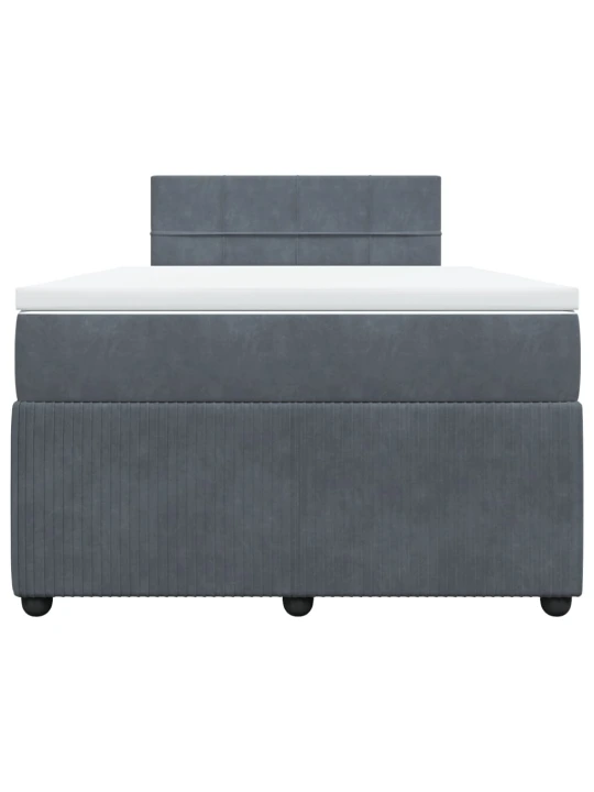 Box spring postel s matrací tmavě šedá 120 x 200 cm samet