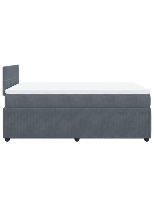 Box spring postel s matrací tmavě šedá 120 x 200 cm samet