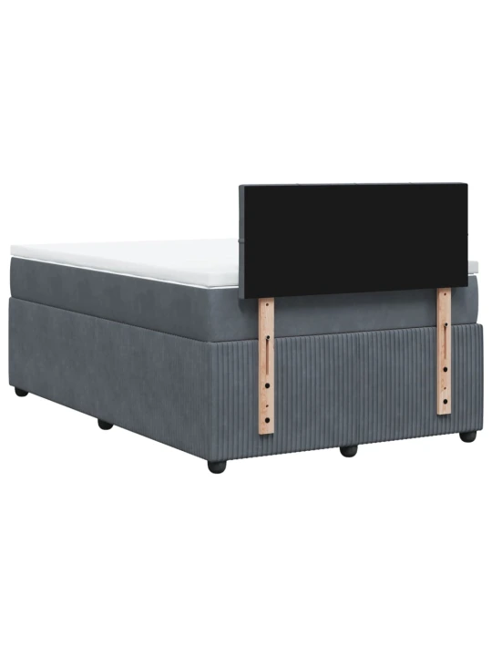 Box spring postel s matrací tmavě šedá 120 x 200 cm samet