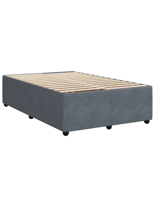 Box spring postel s matrací tmavě šedá 120 x 200 cm samet