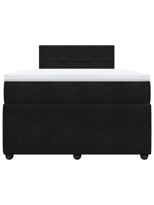 Box spring postel s matrací černá 120 x 200 cm samet