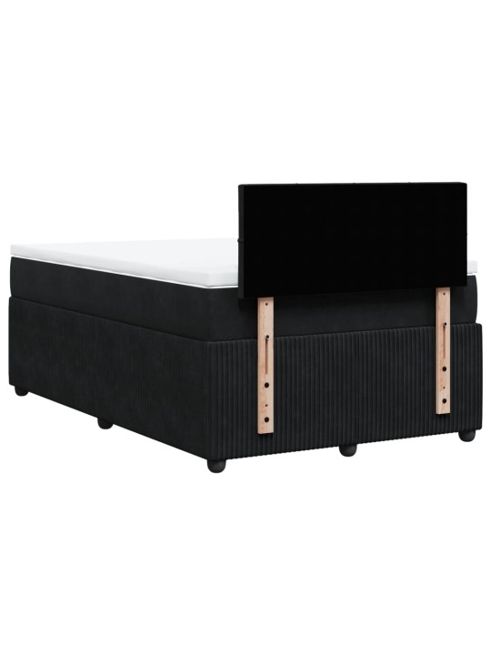 Box spring postel s matrací černá 120 x 200 cm samet